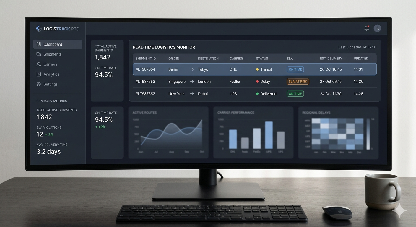 Real-time operations dashboard for a logistics startup